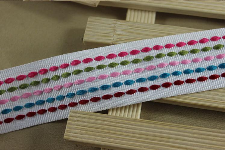 【思远达】厂家直供涤纶彩色跳点民族风织带 多种规格可定制生产