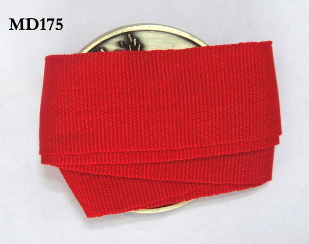 厂家专业生产 青古铜50mm奖牌带红色织带,定做奖牌织带